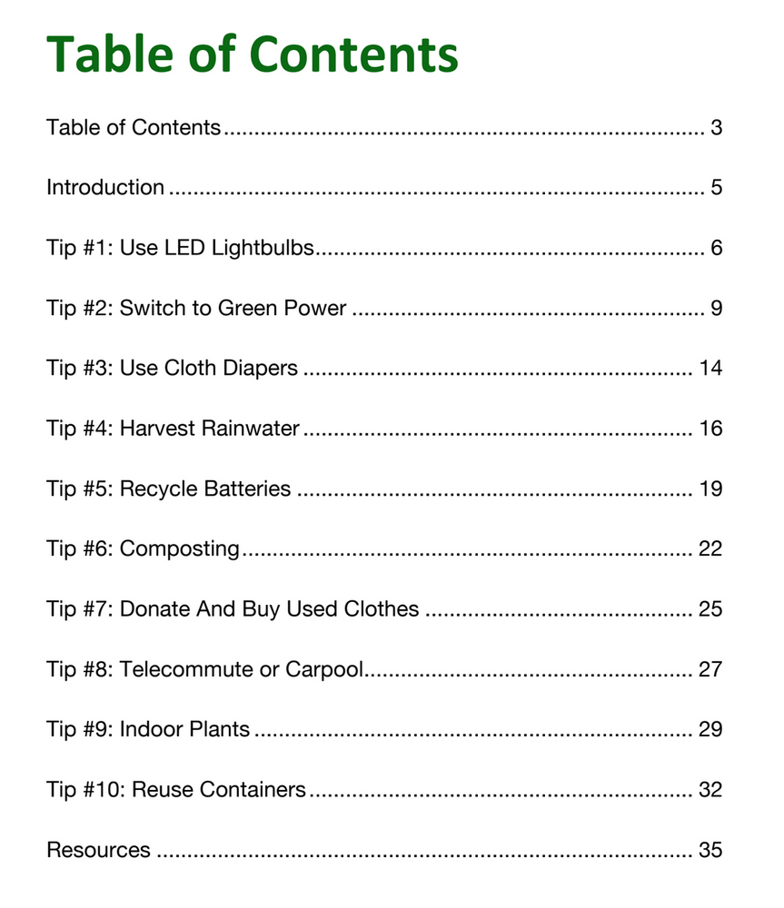 Green Living Strategies