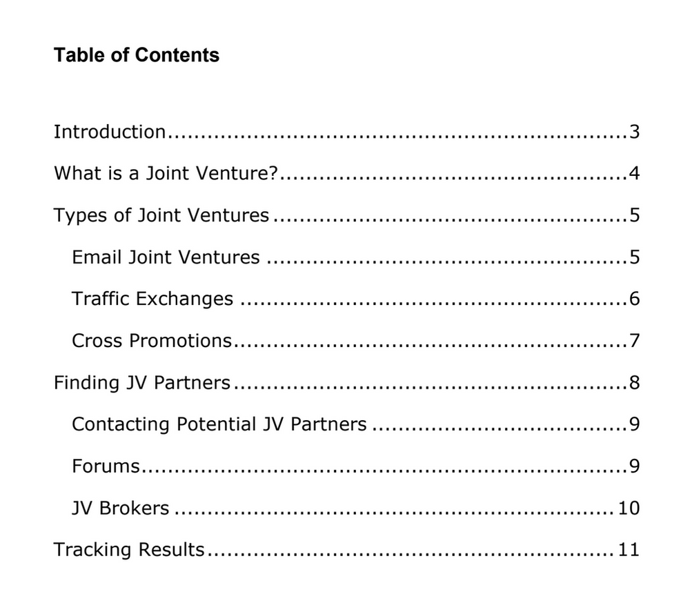 Master Joint Ventures